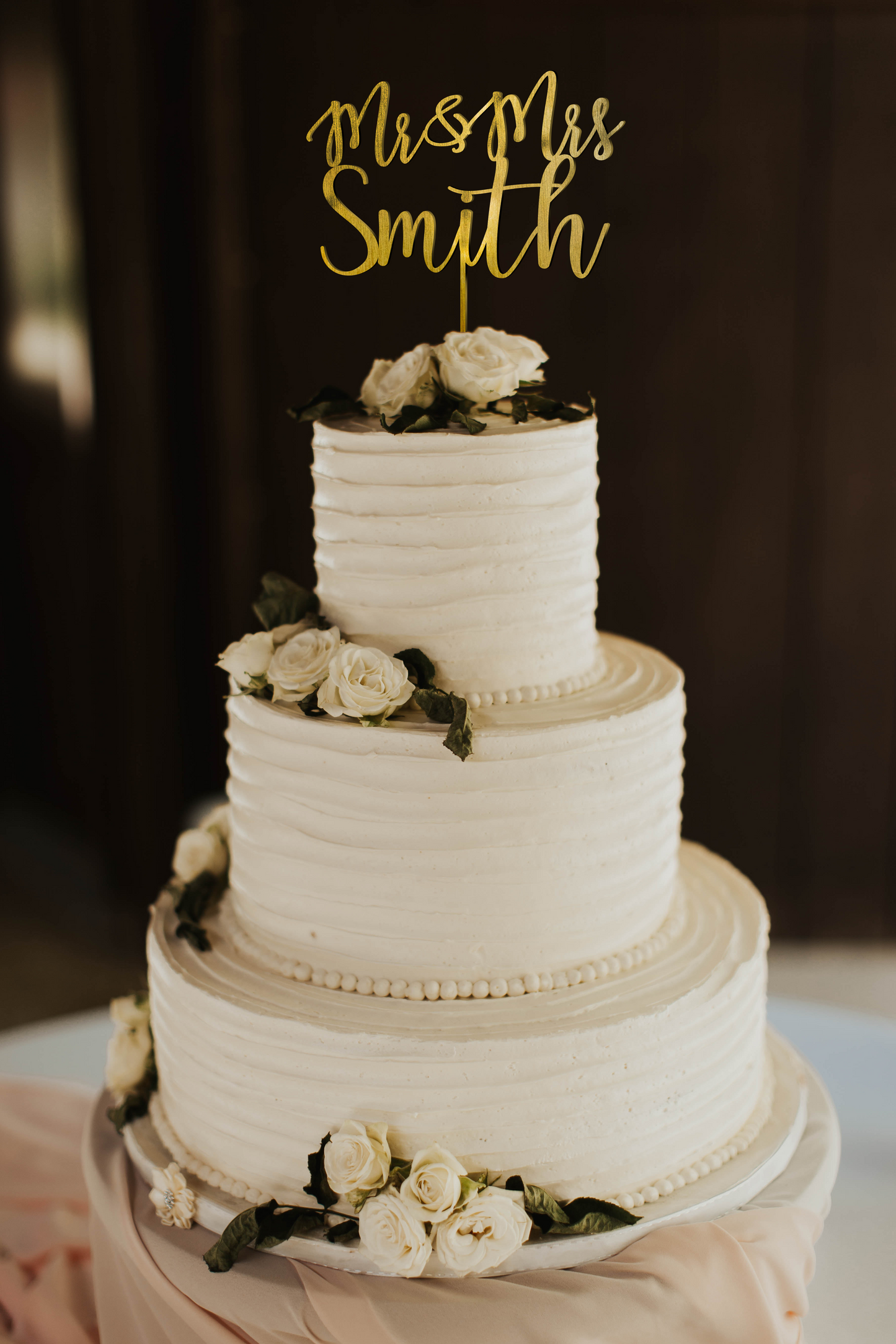 Mr And Mrs Calligraphy Cake Topper