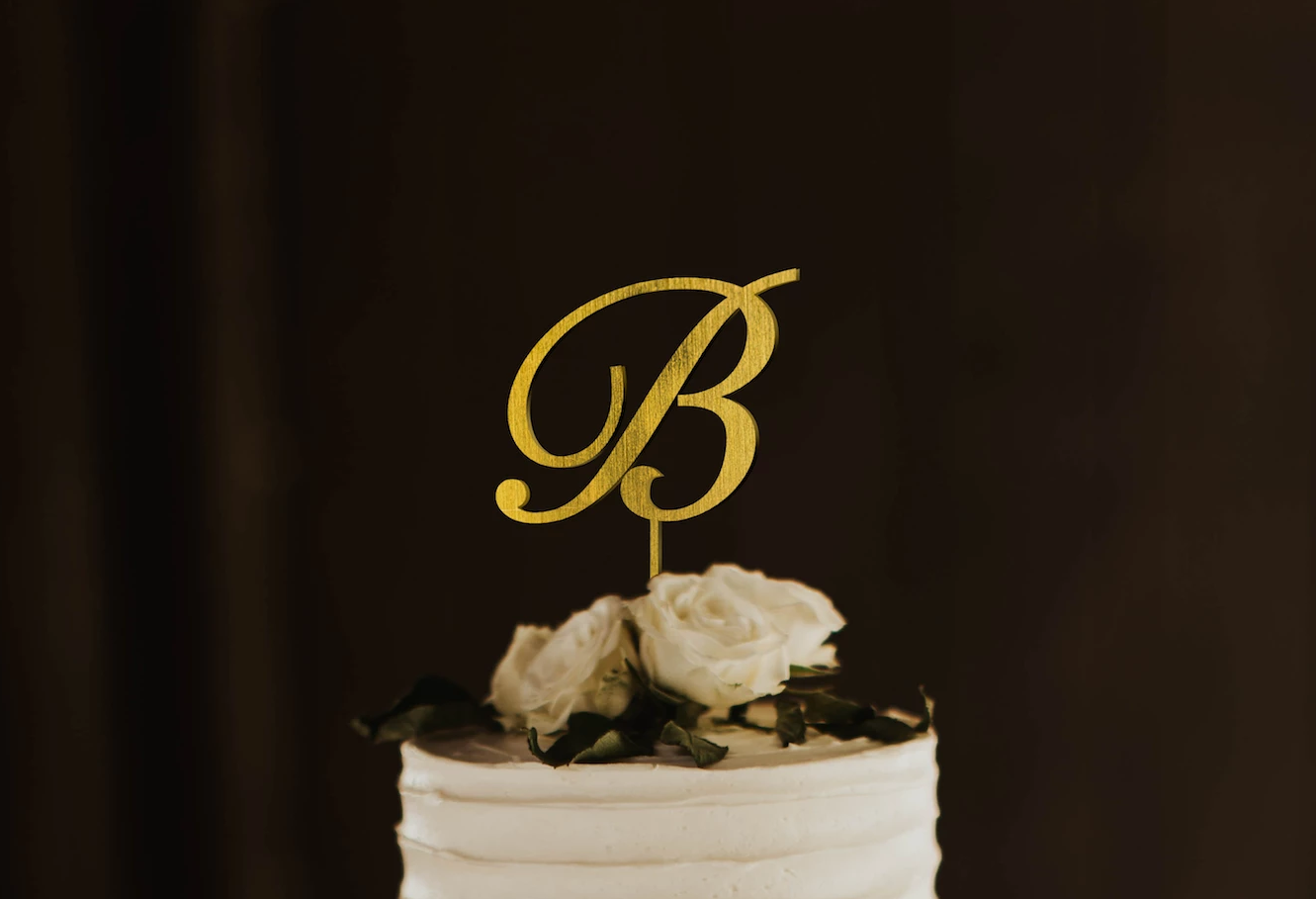 Personalized Single Monogram Cake Topper