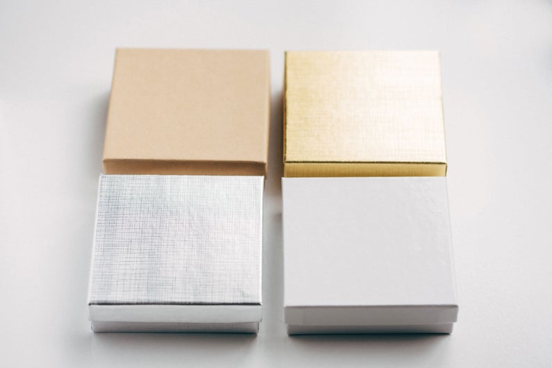 Bridesmaid proposal bracelet boxes in colors gold, silver, and rose gold