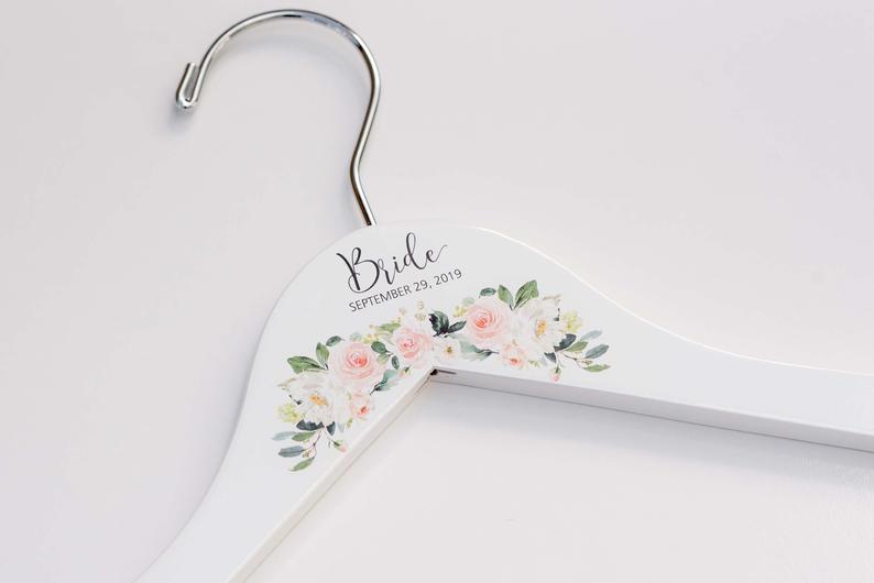White Bridesmaid Printed Hanger