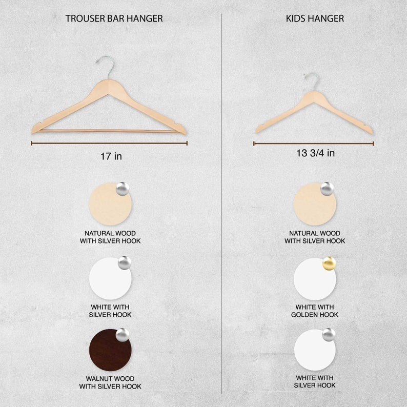 Personalized Engraved Wooden Hangers #HG100