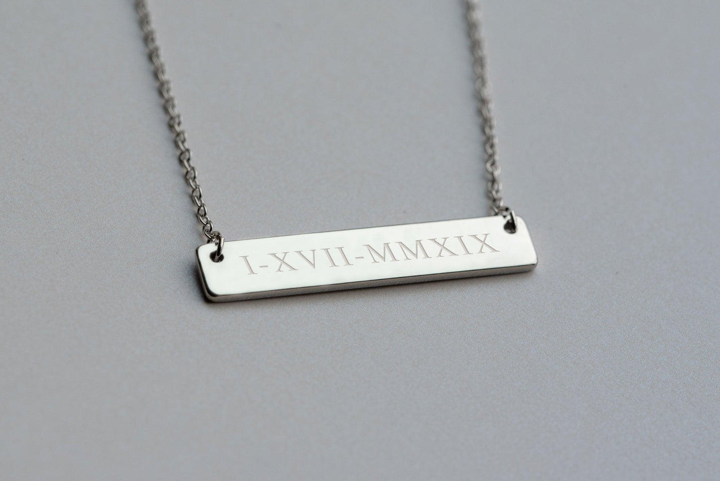 personalized bridesmaid horizontal bar neckless with name or coordinates with gold, silver and rose gold color options