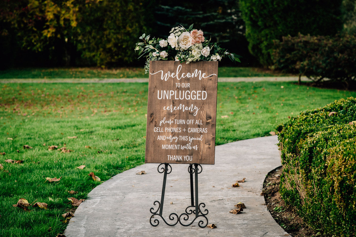 Vertical Unplugged Wedding Welcome Sign