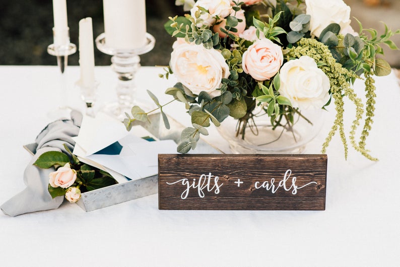 Gifts and Cards Wedding Table Sign