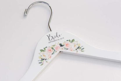 White Bridesmaid Printed Hanger 