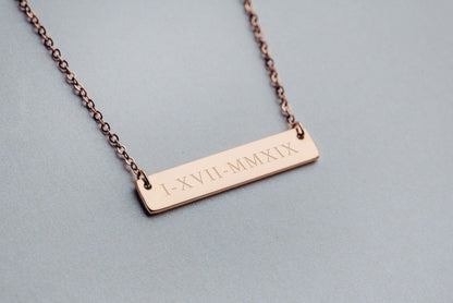 Bar Necklace - Horizontal - Gold, Rose Gold, or Silver
