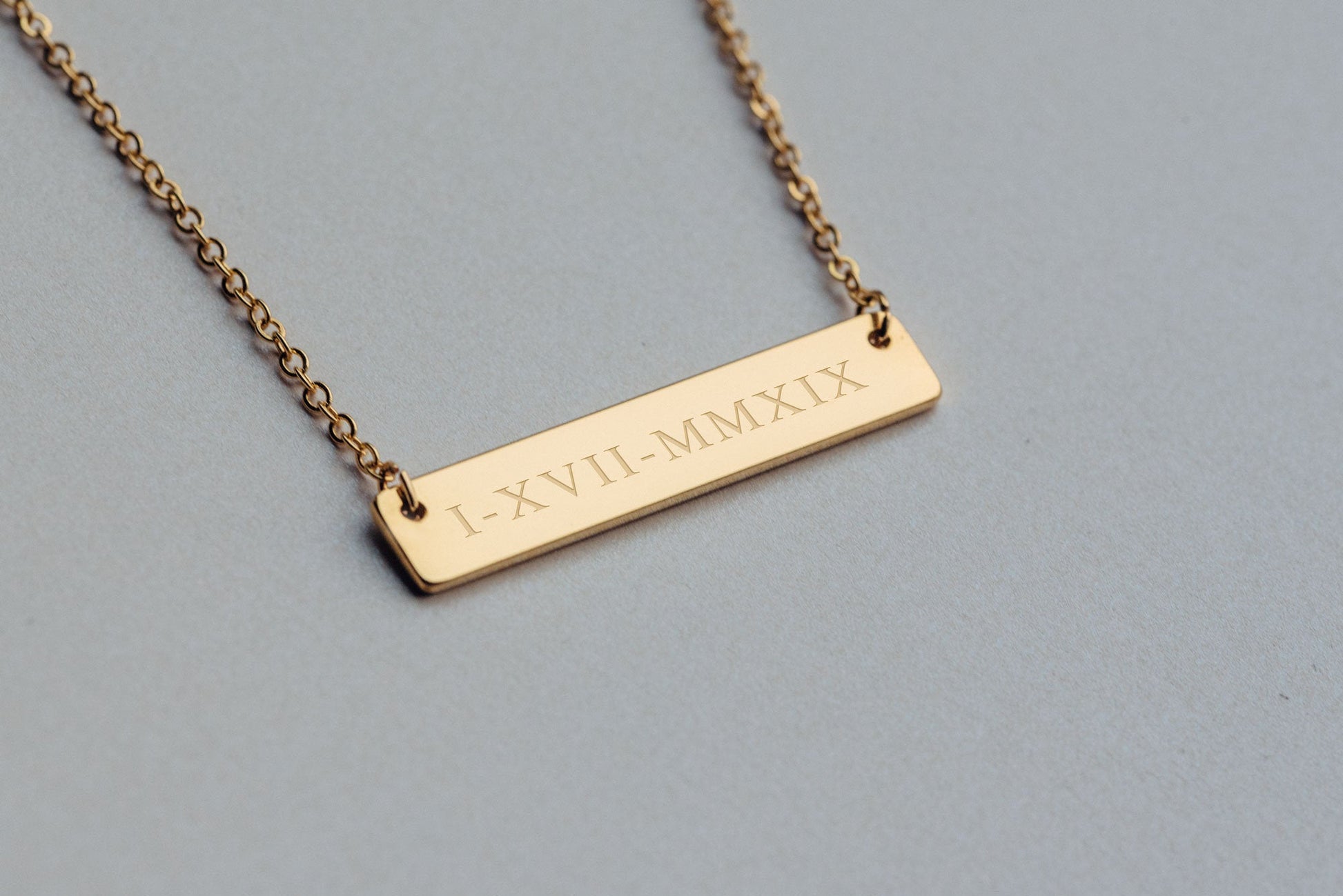 personalized bridesmaid horizontal bar neckless with name or coordinates with gold, silver and rose gold color options 