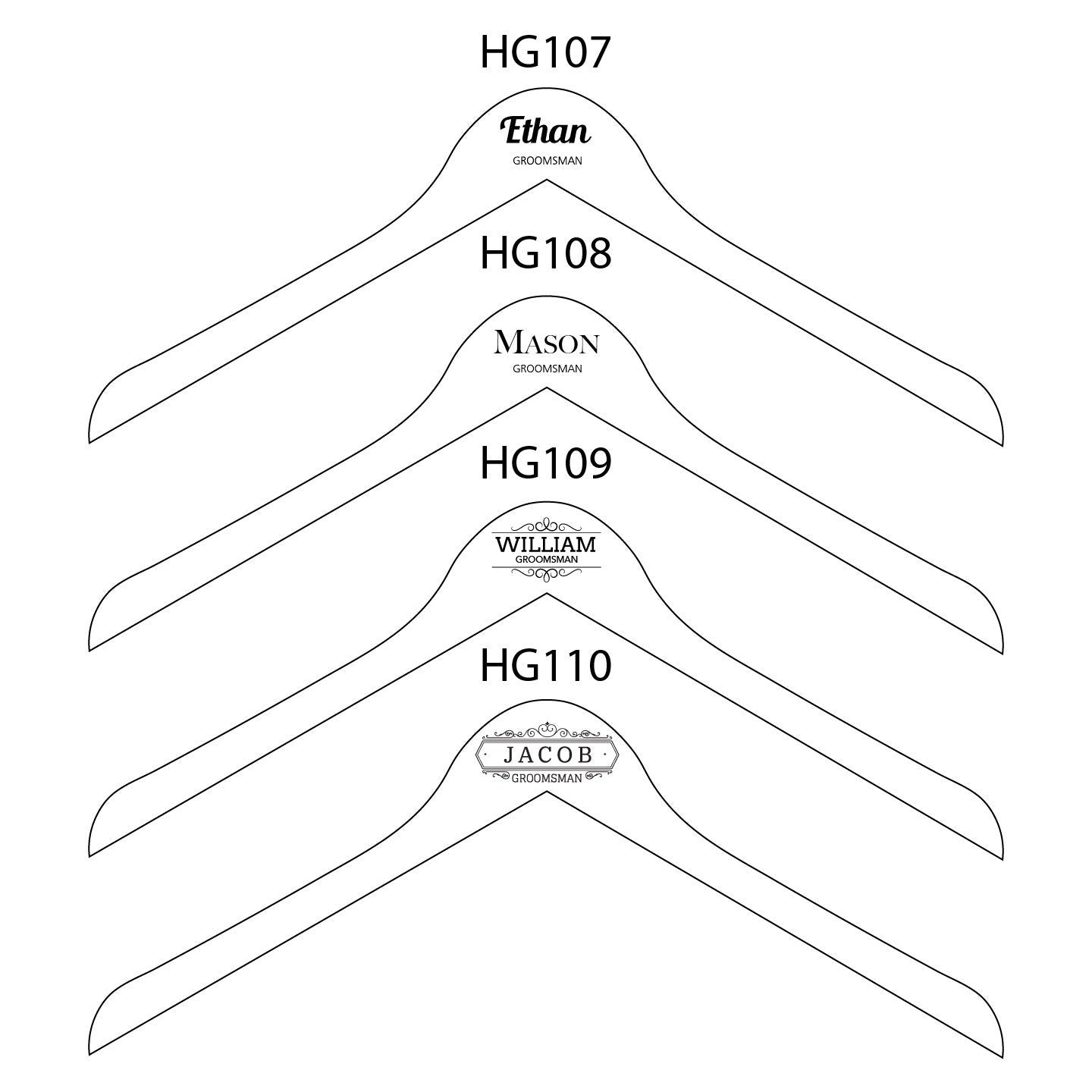 Personalized Groomsmen Wooden Hangers - HG108
