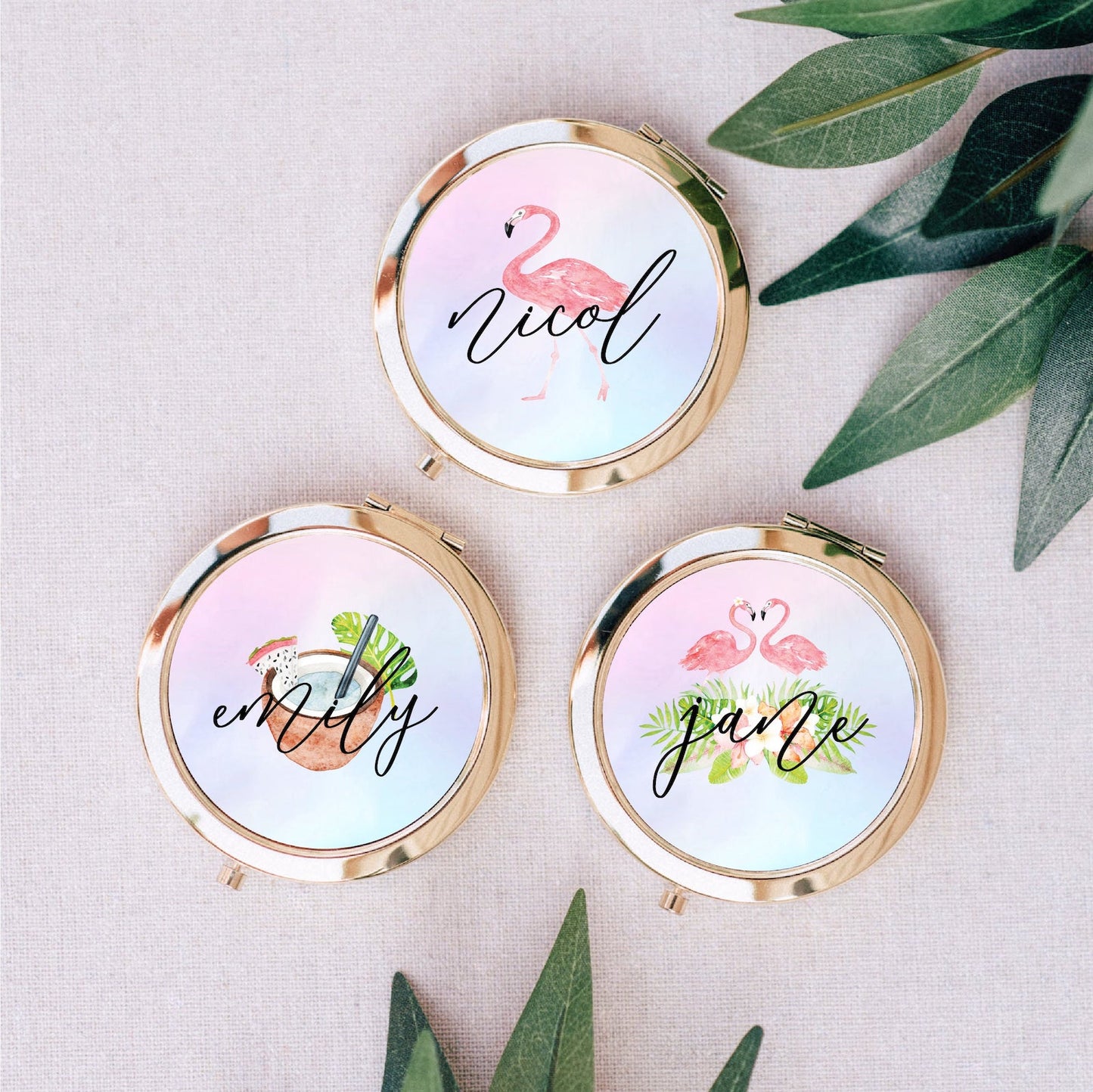 Tropical Bridesmaid Compact Mirror - Pocket Mirror #PM01